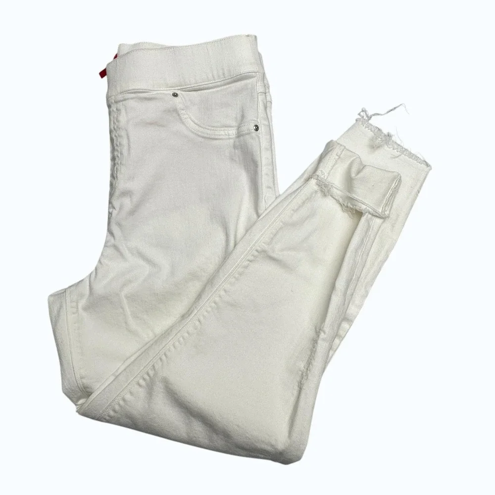 Spanx Jegging Jeans Womens‎ XL White High Rise Pull On Stretch Shaping Denim